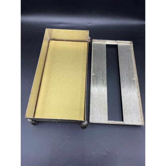 Vintage Chain and Tassel Tissue Box Cover Silver MCM Hollywood Regency - Picture 12 of 14